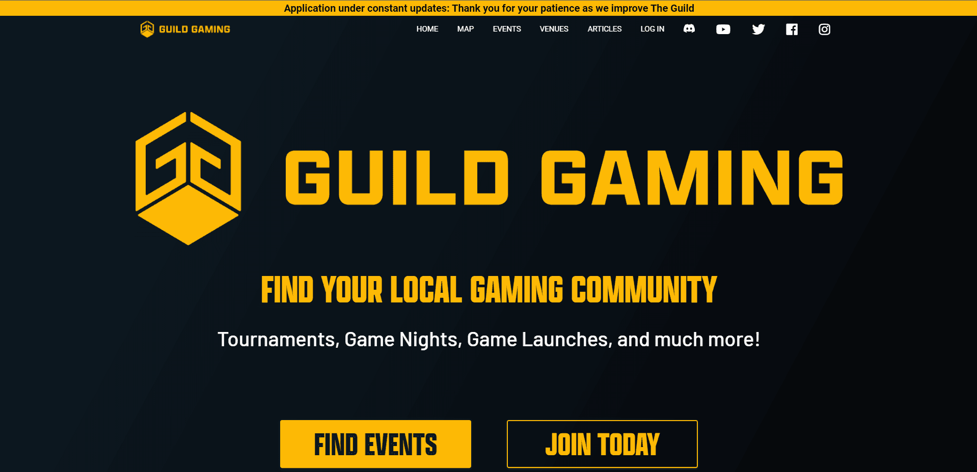 Guild Gaming website screenshot