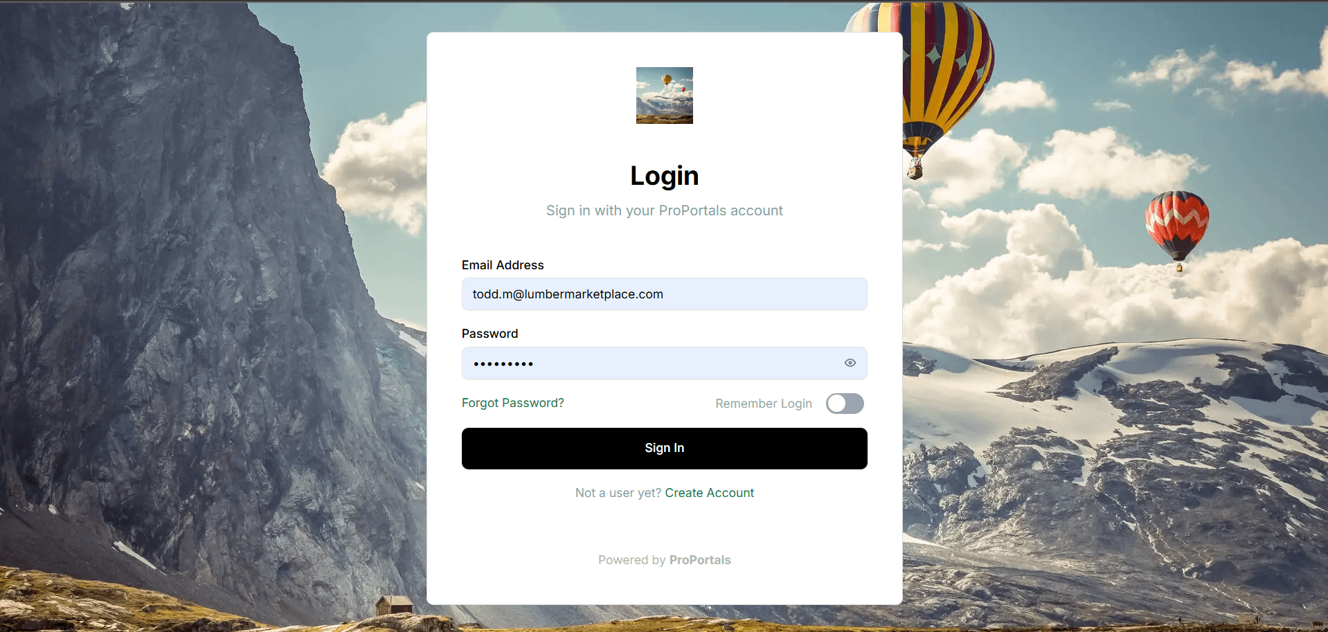ProPortals website screenshot